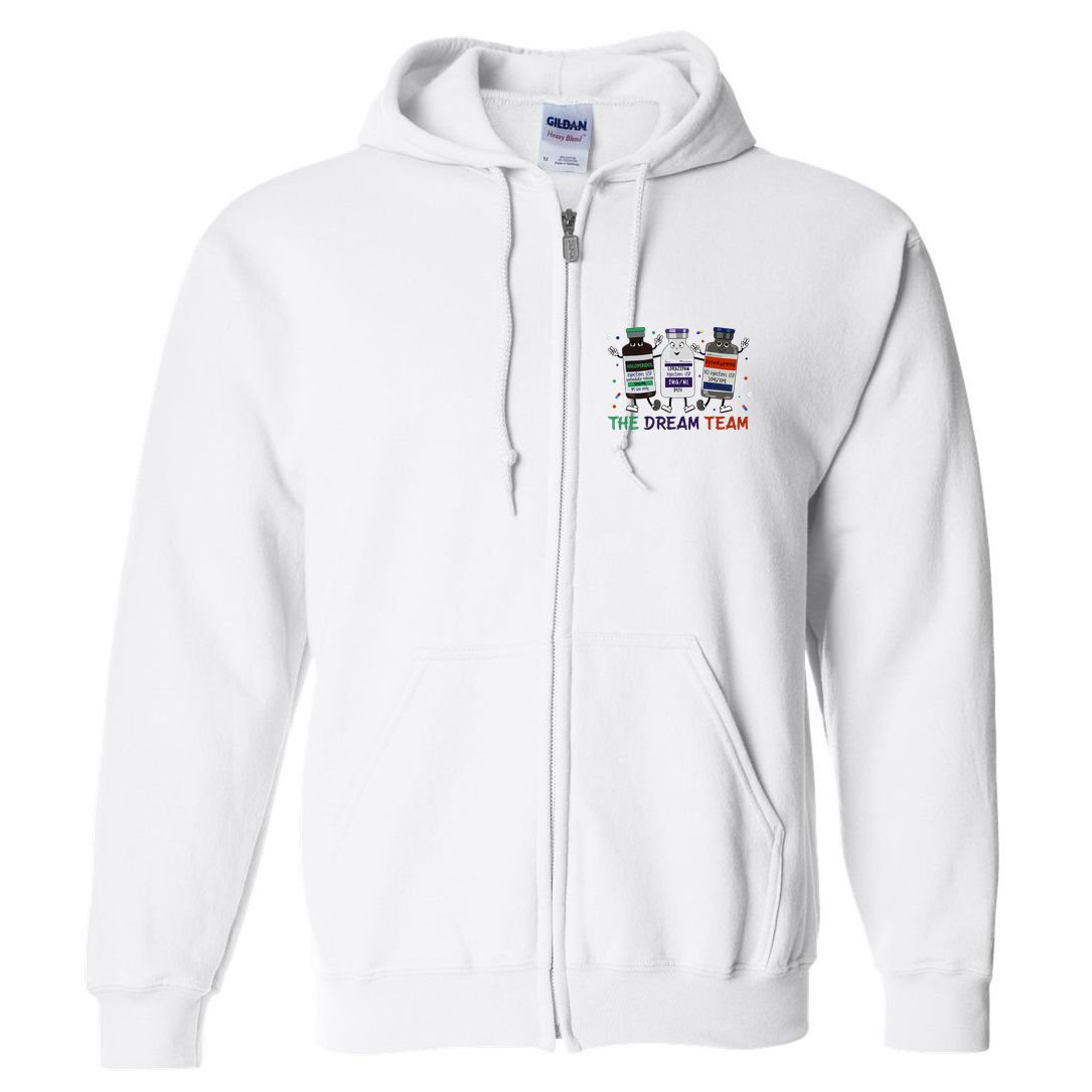 The Dream Team Retro Groovy B52 Nurse Medical Nursing Psych Full Zip Hoodie
