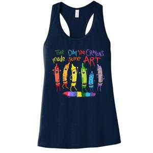 The Day The Crayons Made Some Art Teacher Art Women's Racerback Tank