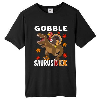 Thanksgiving Dinosaur Turkey Riding T Rex Boys Costume Great Gift Tall Fusion ChromaSoft Performance T-Shirt