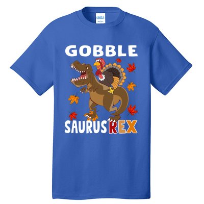 Thanksgiving Dinosaur Turkey Riding T Rex Boys Costume Great Gift Tall T-Shirt