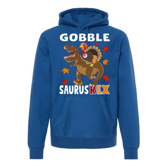 Thanksgiving Dinosaur Turkey Riding T Rex Boys Costume Great Gift Premium Hoodie