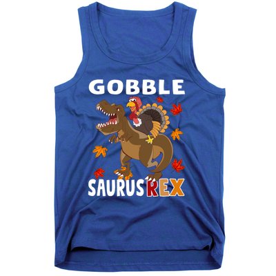 Thanksgiving Dinosaur Turkey Riding T Rex Boys Costume Great Gift Tank Top