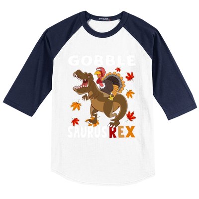 Thanksgiving Dinosaur Turkey Riding T Rex Boys Costume Great Gift Baseball Sleeve Shirt