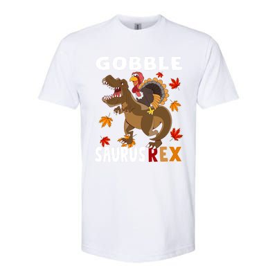 Thanksgiving Dinosaur Turkey Riding T Rex Boys Costume Great Gift Softstyle CVC T-Shirt