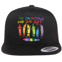 The Day The Crayons Made Some ART Teacher Art Flat Bill Trucker Hat