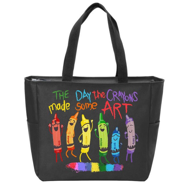 The Day The Crayons Made Some ART Teacher Art Zip Tote Bag