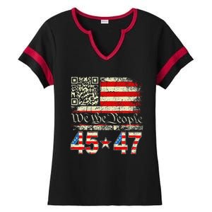 Trump Dance Troll Qr Funny President Trump Dance Code Ladies Halftime Notch Neck Tee