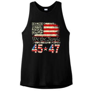 Trump Dance Troll Qr Funny President Trump Dance Code Ladies PosiCharge Tri-Blend Wicking Tank