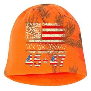 Trump Dance Troll Qr Funny President Trump Dance Code Kati - Camo Knit Beanie