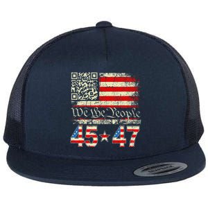 Trump Dance Troll Qr Funny President Trump Dance Code Flat Bill Trucker Hat