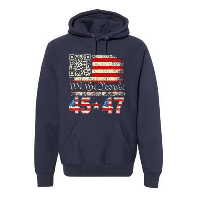 Trump Dance Troll Qr Funny President Trump Dance Code Premium Hoodie