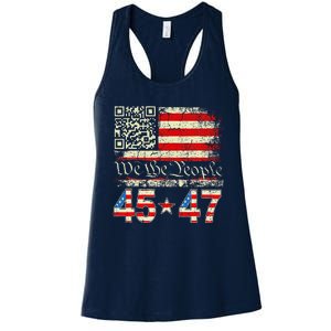 Trump Dance Troll Qr Funny President Trump Dance Code Women's Racerback Tank