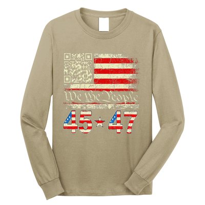 Trump Dance Troll Qr Funny President Trump Dance Code Long Sleeve Shirt