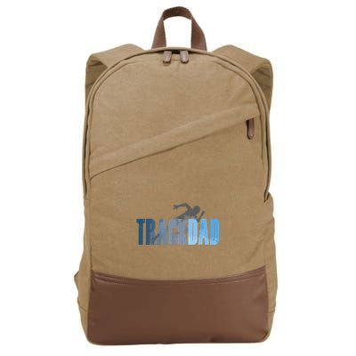 Track Dad Track Field Runner Cross Country Running Father Cotton Canvas Backpack