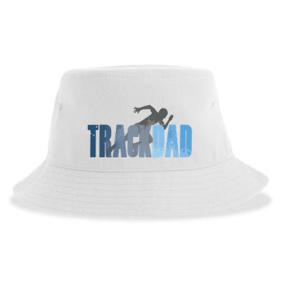 Track Dad Track Field Runner Cross Country Running Father Sustainable Bucket Hat