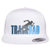 Track Dad Track Field Runner Cross Country Running Father Flat Bill Trucker Hat