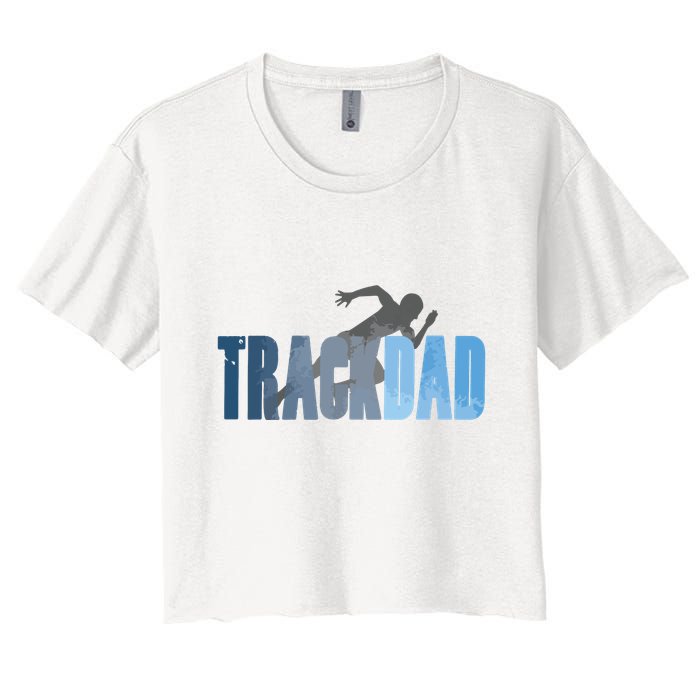 Track Dad Track Field Runner Cross Country Running Father Crop Top