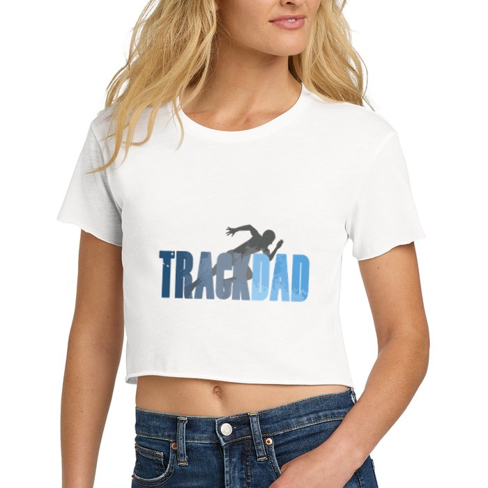 Track Dad Track Field Runner Cross Country Running Father Crop Top