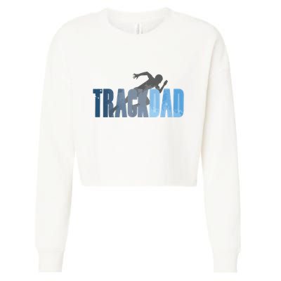 Track Dad Track Field Runner Cross Country Running Father Cropped Pullover Crew