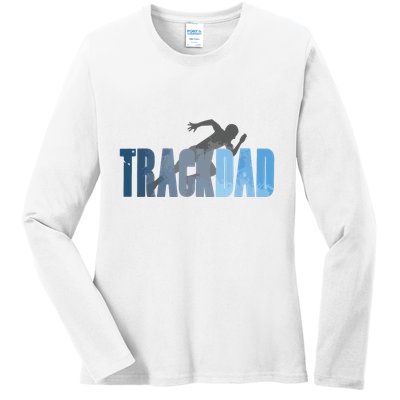 Track Dad Track Field Runner Cross Country Running Father Ladies Long Sleeve Shirt