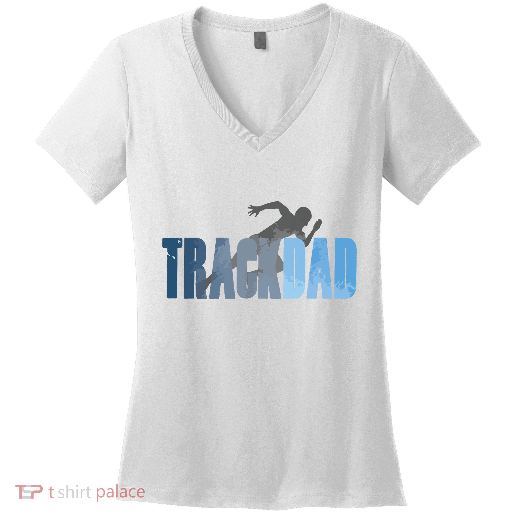 Track Dad Track Field Runner Cross Country Running Father Women's V-Neck T-Shirt