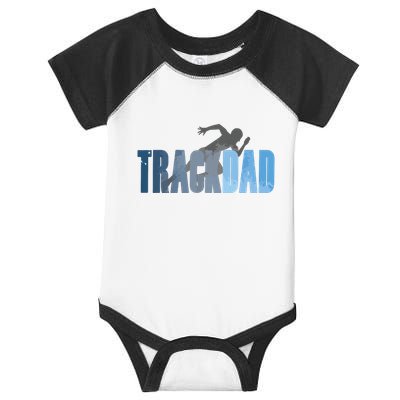 Track Dad Track Field Runner Cross Country Running Father Infant Baby Jersey Bodysuit