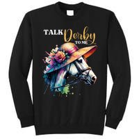 Talk Derby To Me Funny Racing Horse Tall Sweatshirt