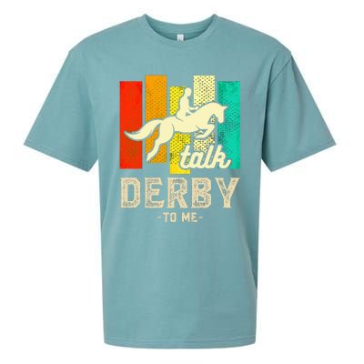 Talk Derby To Me Horse Racing Derby Day Colorful Horse Sueded Cloud Jersey T-Shirt