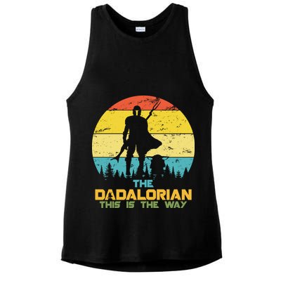 The Dadalorian This Is The Way Funny Dad Movie Spoof Ladies PosiCharge Tri-Blend Wicking Tank