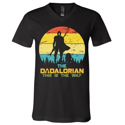 The Dadalorian This Is The Way Funny Dad Movie Spoof V-Neck T-Shirt