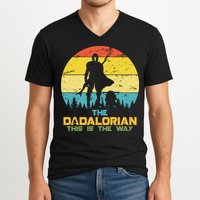 The Dadalorian This Is The Way Funny Dad Movie Spoof V-Neck T-Shirt