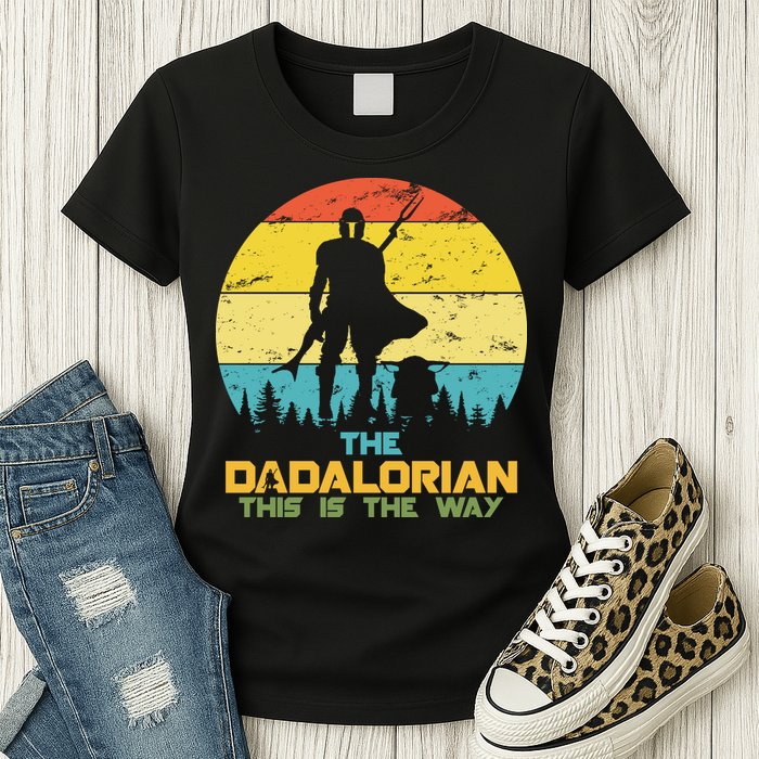 The Dadalorian This Is The Way Funny Dad Movie Spoof Womens T-Shirt