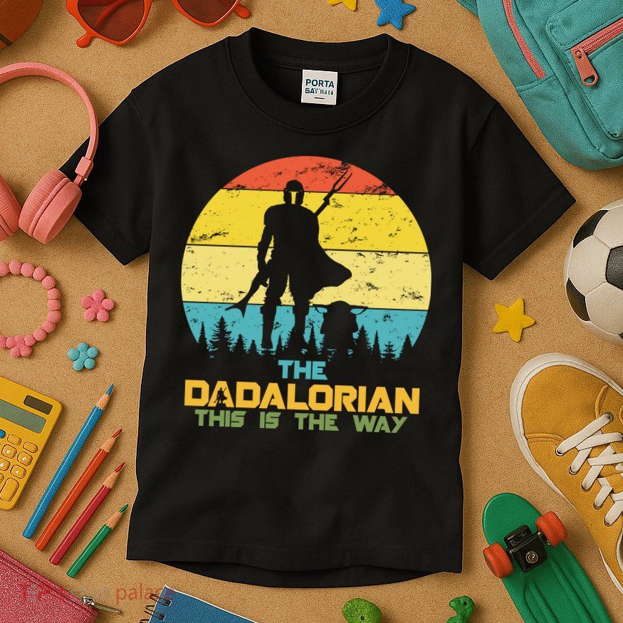 The Dadalorian This Is The Way Funny Dad Movie Spoof Kids T-Shirt