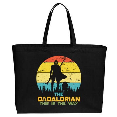 The Dadalorian This Is The Way Funny Dad Movie Spoof Cotton Canvas Jumbo Tote