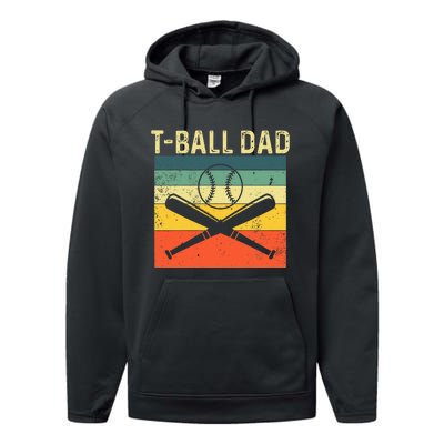 TBall Dad TeeBall Dad Tee Fathers Day Baseball Dad Performance Fleece Hoodie