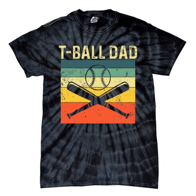 TBall Dad TeeBall Dad Tee Fathers Day Baseball Dad Tie-Dye T-Shirt