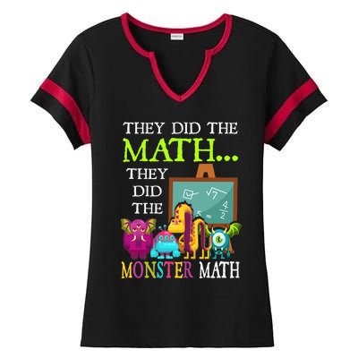 They Did The Math They Did The Monster Math Funny Halloween Ladies Halftime Notch Neck Tee