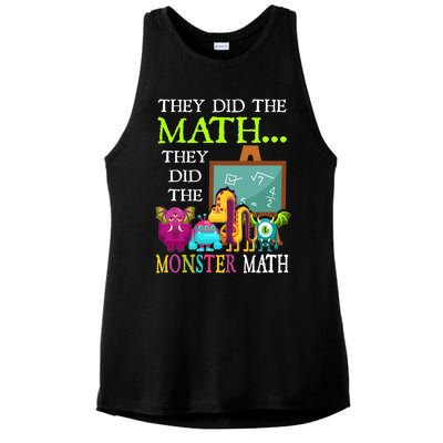 They Did The Math They Did The Monster Math Funny Halloween Ladies PosiCharge Tri-Blend Wicking Tank