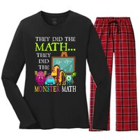 They Did The Math They Did The Monster Math Funny Halloween Women's Long Sleeve Flannel Pajama Set 