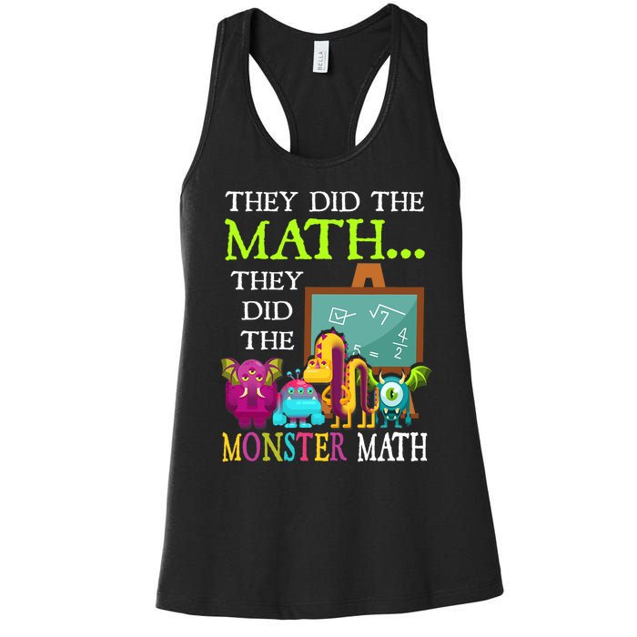 They Did The Math They Did The Monster Math Funny Halloween Women's Racerback Tank