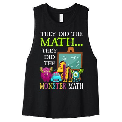 They Did The Math They Did The Monster Math Funny Halloween Women's Racerback Cropped Tank