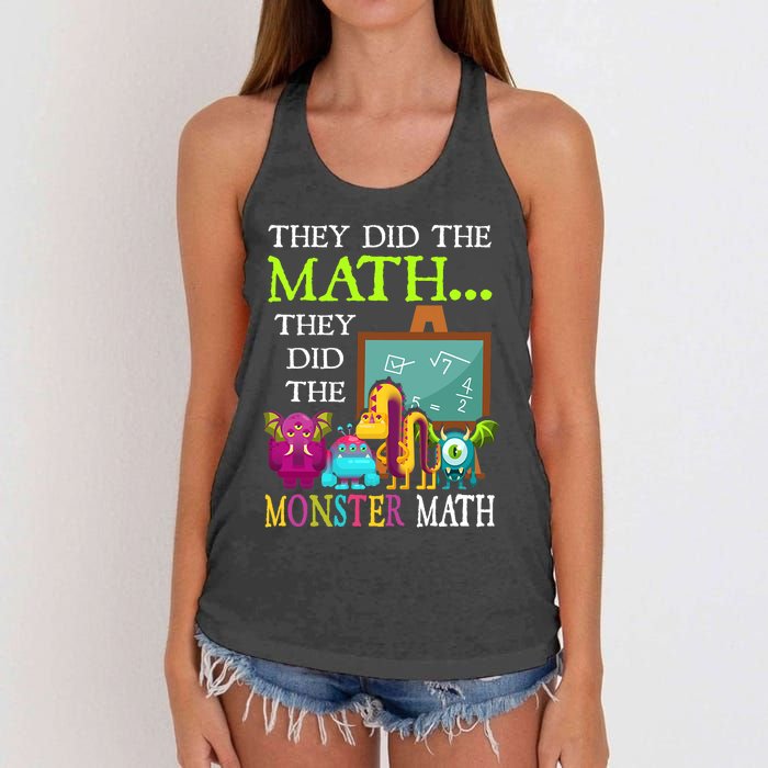 They Did The Math They Did The Monster Math Funny Halloween Women's Knotted Racerback Tank