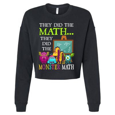 They Did The Math They Did The Monster Math Funny Halloween Cropped Pullover Crew