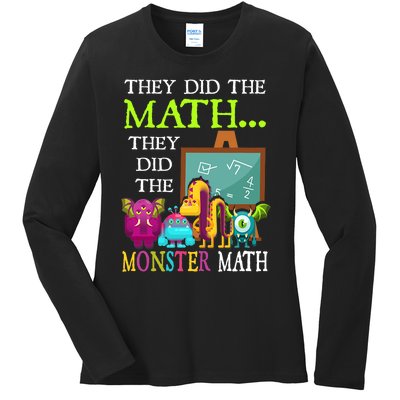 They Did The Math They Did The Monster Math Funny Halloween Ladies Long Sleeve Shirt