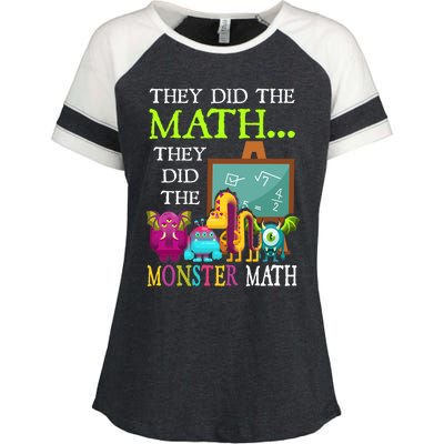 They Did The Math They Did The Monster Math Funny Halloween Enza Ladies Jersey Colorblock Tee