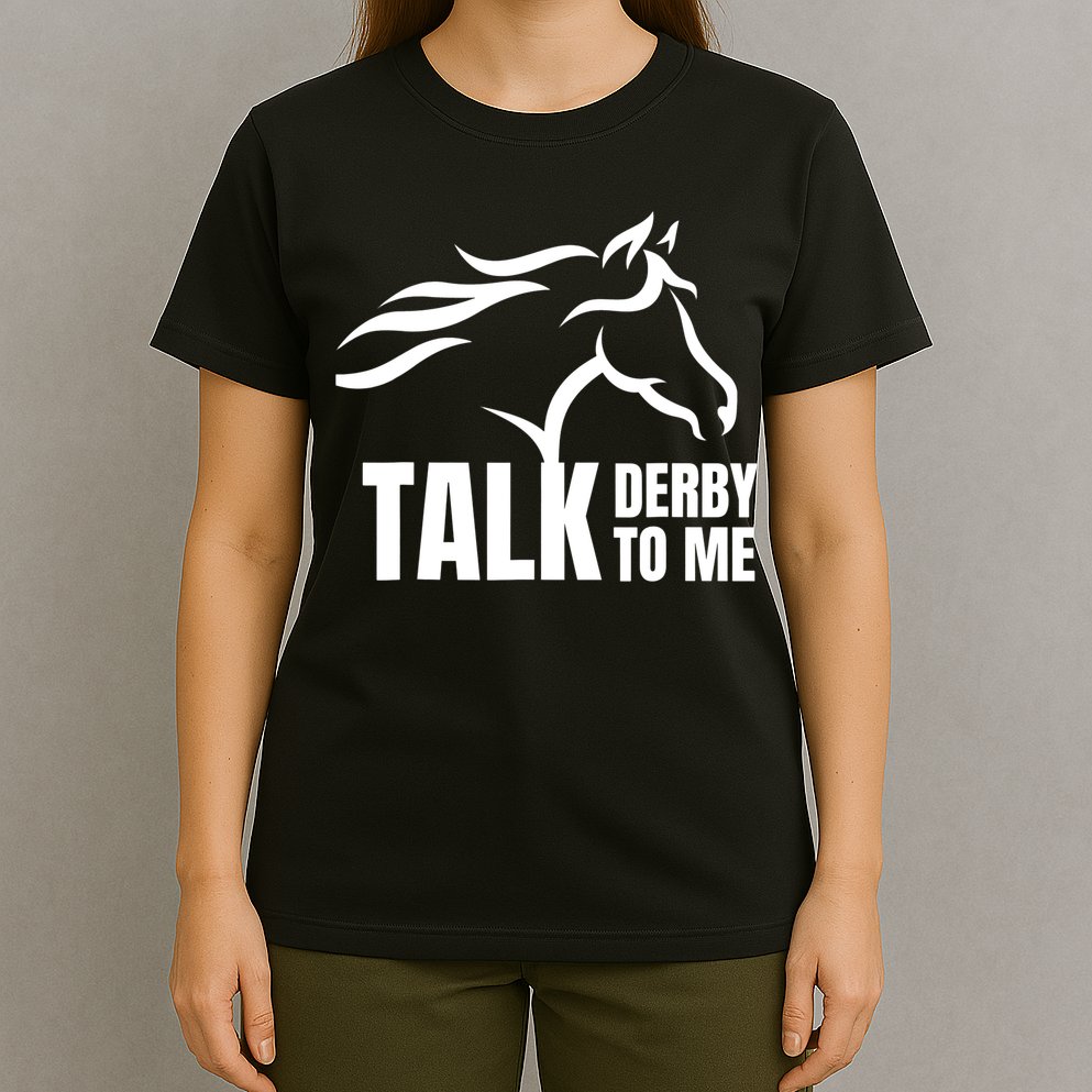 Talk Derby To Me Funny Horse Racing Gift. T-Shirt
