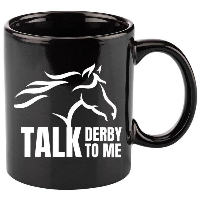 Talk Derby To Me Funny Horse Racing Gift. 11oz C Handle Ceramic Mug