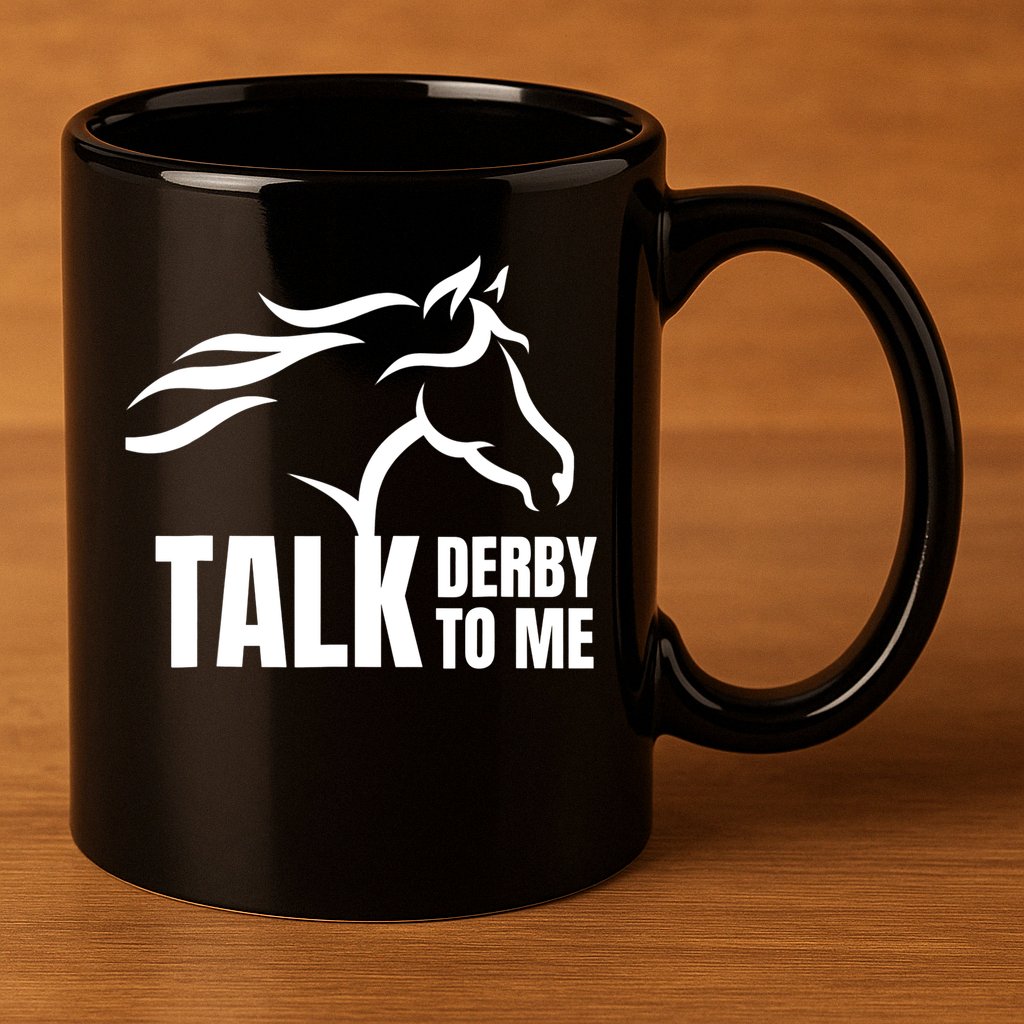 Talk Derby To Me Funny Horse Racing Gift. 11oz C Handle Ceramic Mug