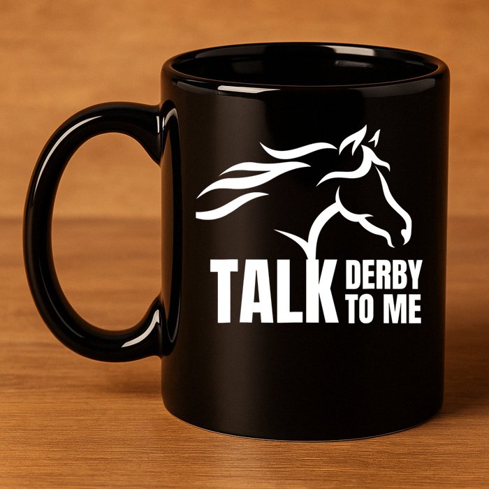 Talk Derby To Me Funny Horse Racing Gift. 11oz C Handle Ceramic Mug