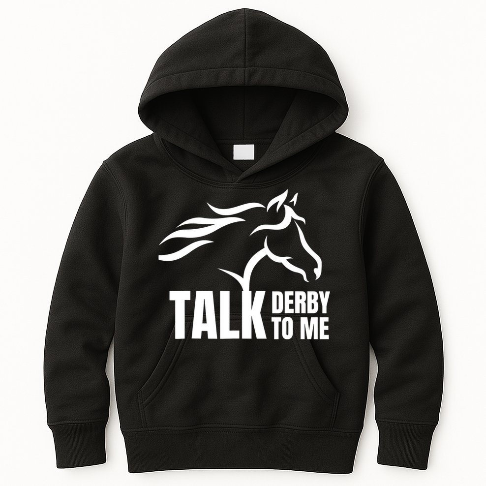Talk Derby To Me Funny Horse Racing Gift. Kids Hoodie